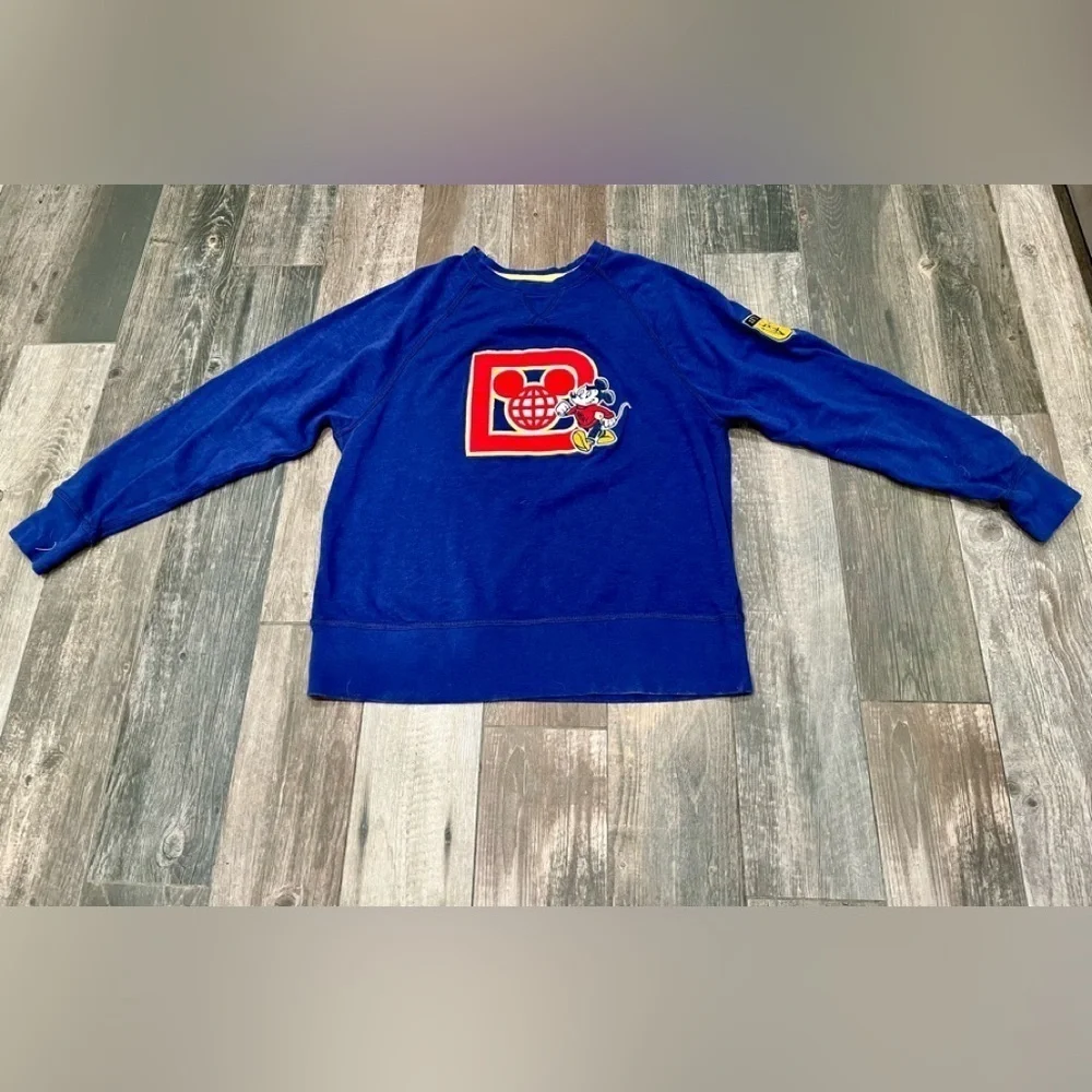 Walt Disney World 1971 Disney Park Mickey Mouse Sweatshirt Blue Unisex Large